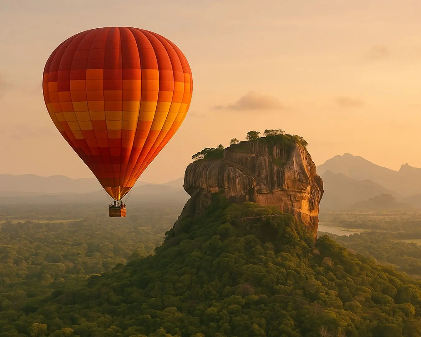 Hot air balloon ride over the Sigiriya landscape