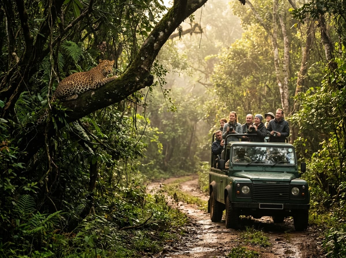 Wildlife safari through Sri Lankan jungle